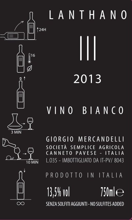 LANTHANO Bianco 2013 Vino Alchemico Giorgio Mercandelli