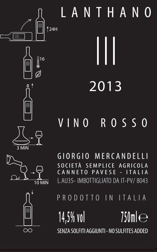 LANTHANO Rosso 2013 Vino Alchemico Giorgio Mercandelli