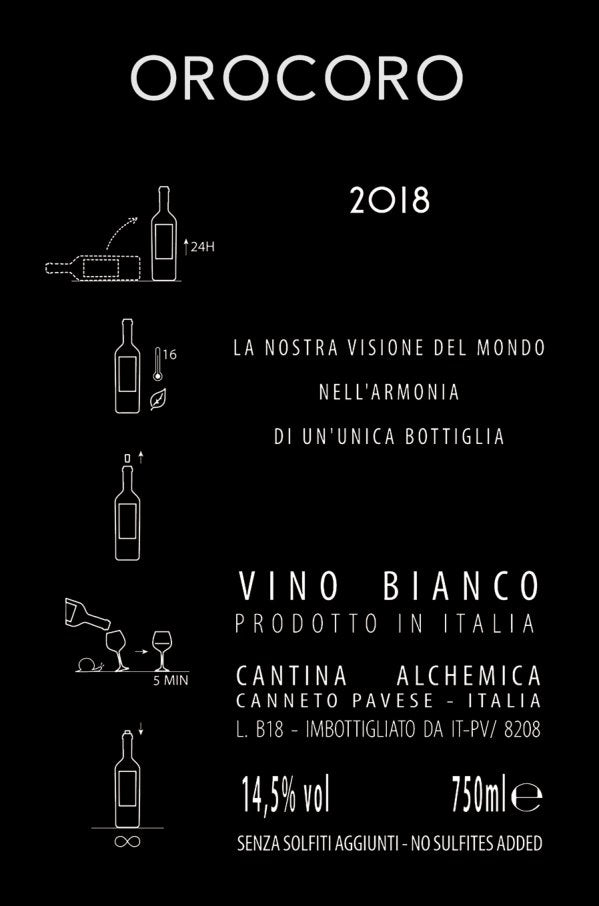 OROCORO Bianco 2018 Vino Alchemico Cantina Alchemica Giorgio Mercandelli Artefici