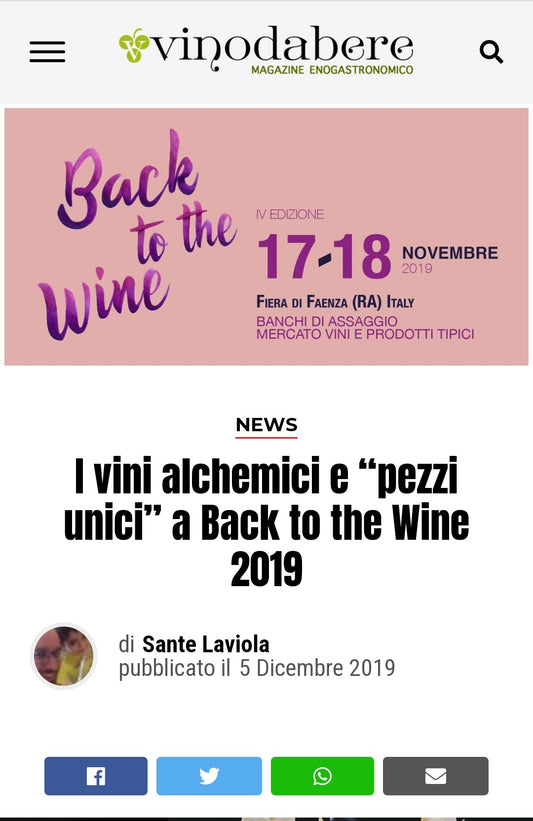 5 dicembre 2019: Back to the Wine