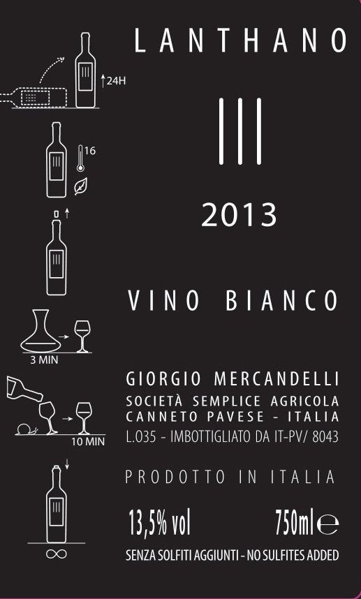 LANTHANO Bianco 2013 Vino Alchemico Giorgio Mercandelli 