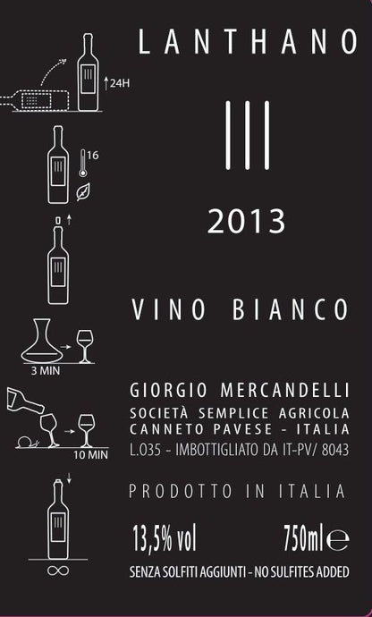 LANTHANO Bianco 2013 Vino Alchemico Giorgio Mercandelli 