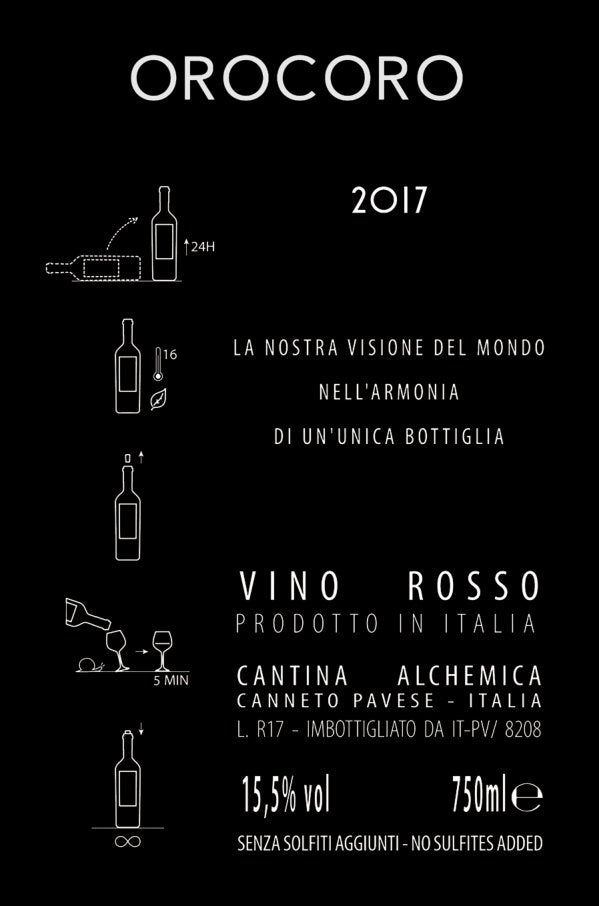 OROCORO Rosso 2017 Vino Alchemico Cantina Alchemica Giorgio Mercandelli Artefici