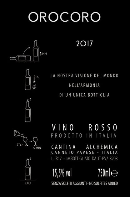OROCORO Rosso 2017 Vino Alchemico Cantina Alchemica Giorgio Mercandelli Artefici